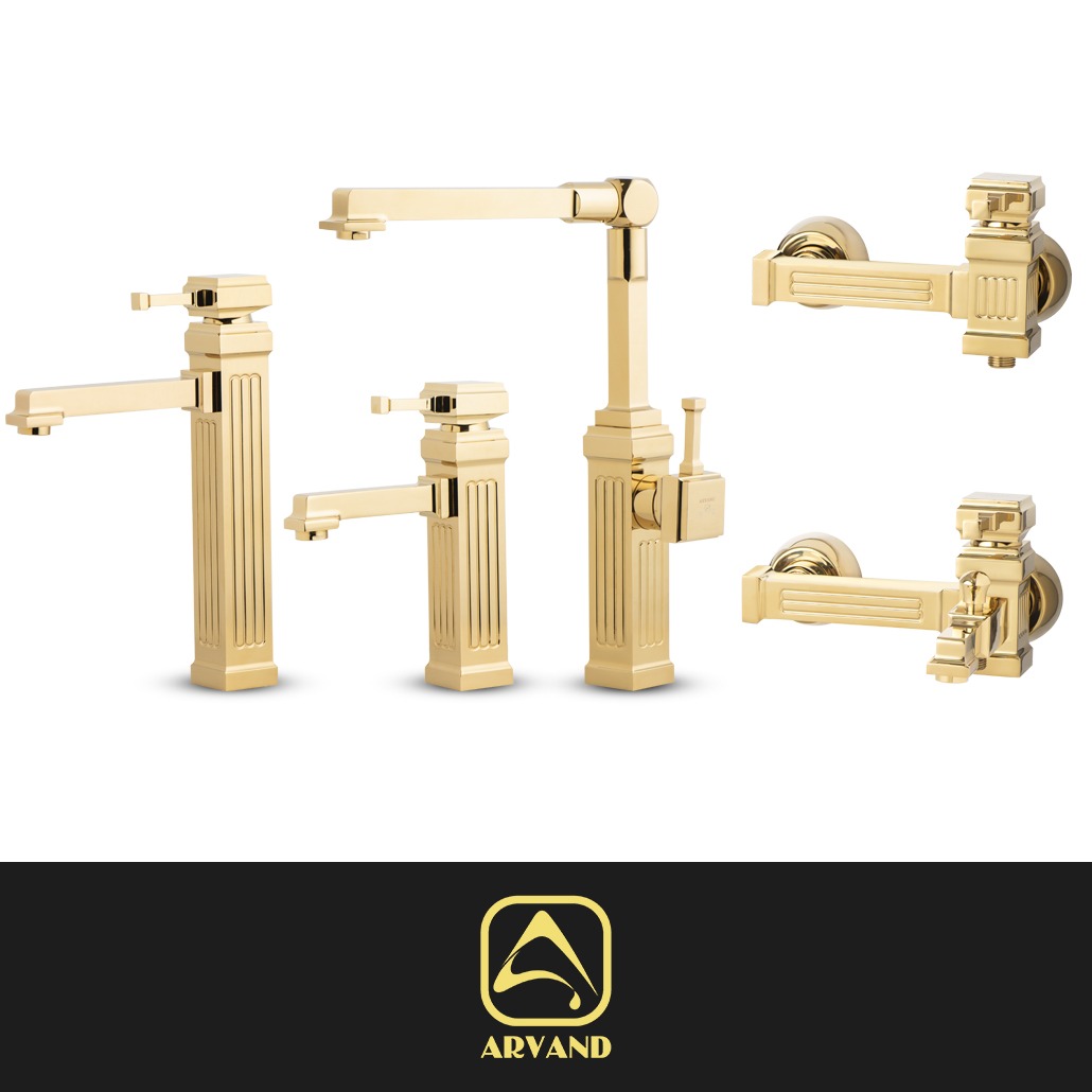 ست شیرآلات دالاس طلایی براق اروند