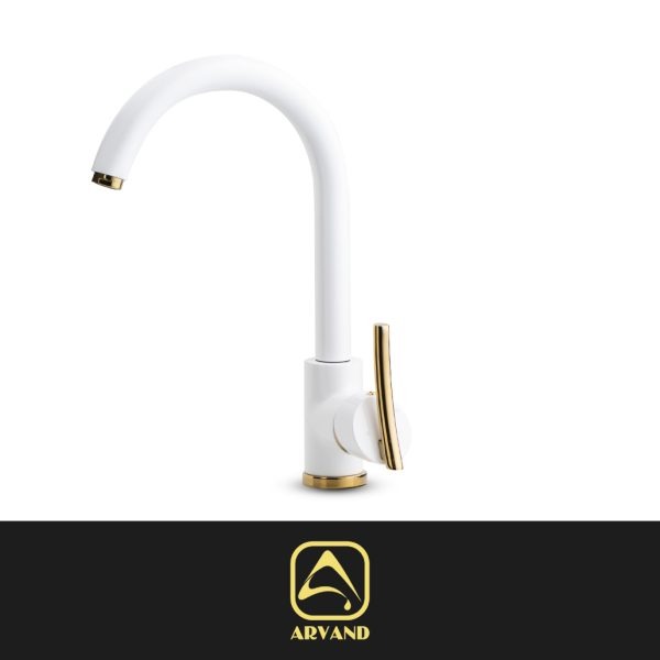 شیر سینک وین سفید طلایی اروند