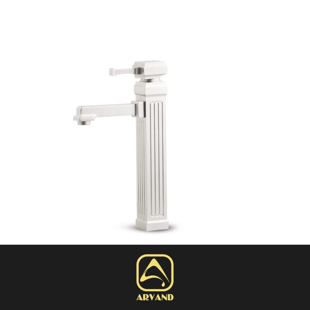 شیر روشویی پایه بلند دالاس استیل مات اروند