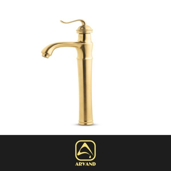 شیر روشویی پایه بلند ونیز طلایی مات اروند