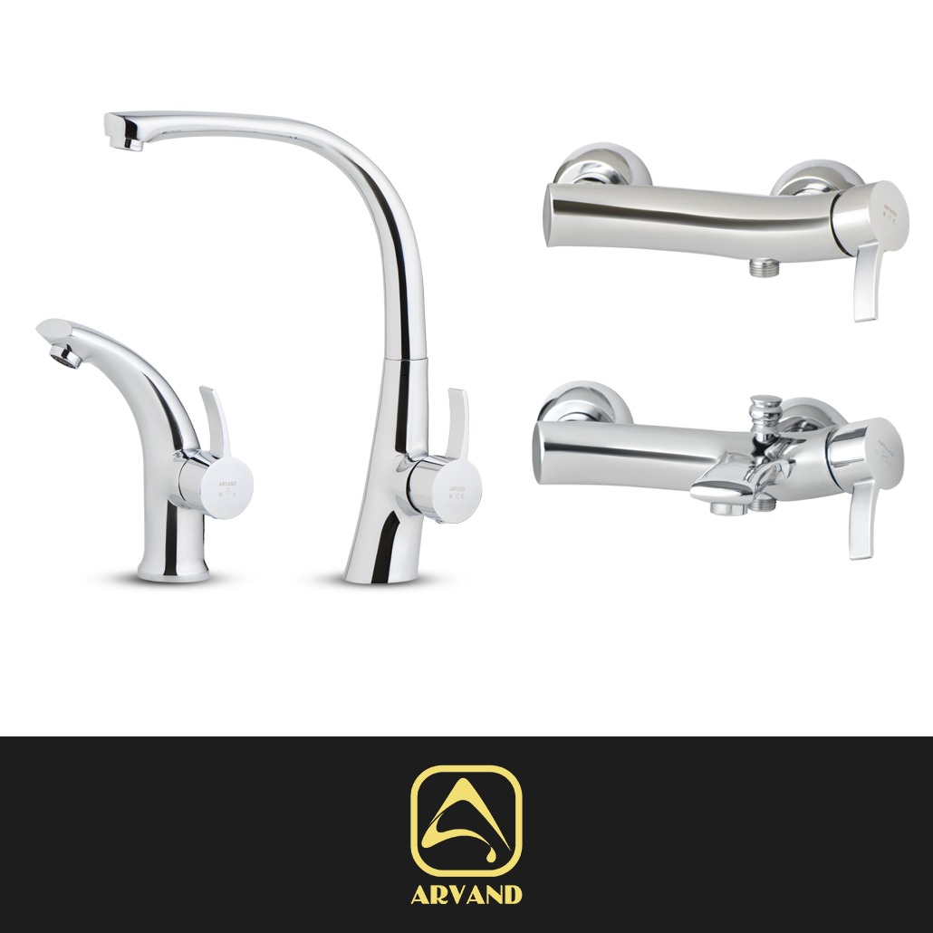 ست شیرآلات سالووین کروم براق اروند