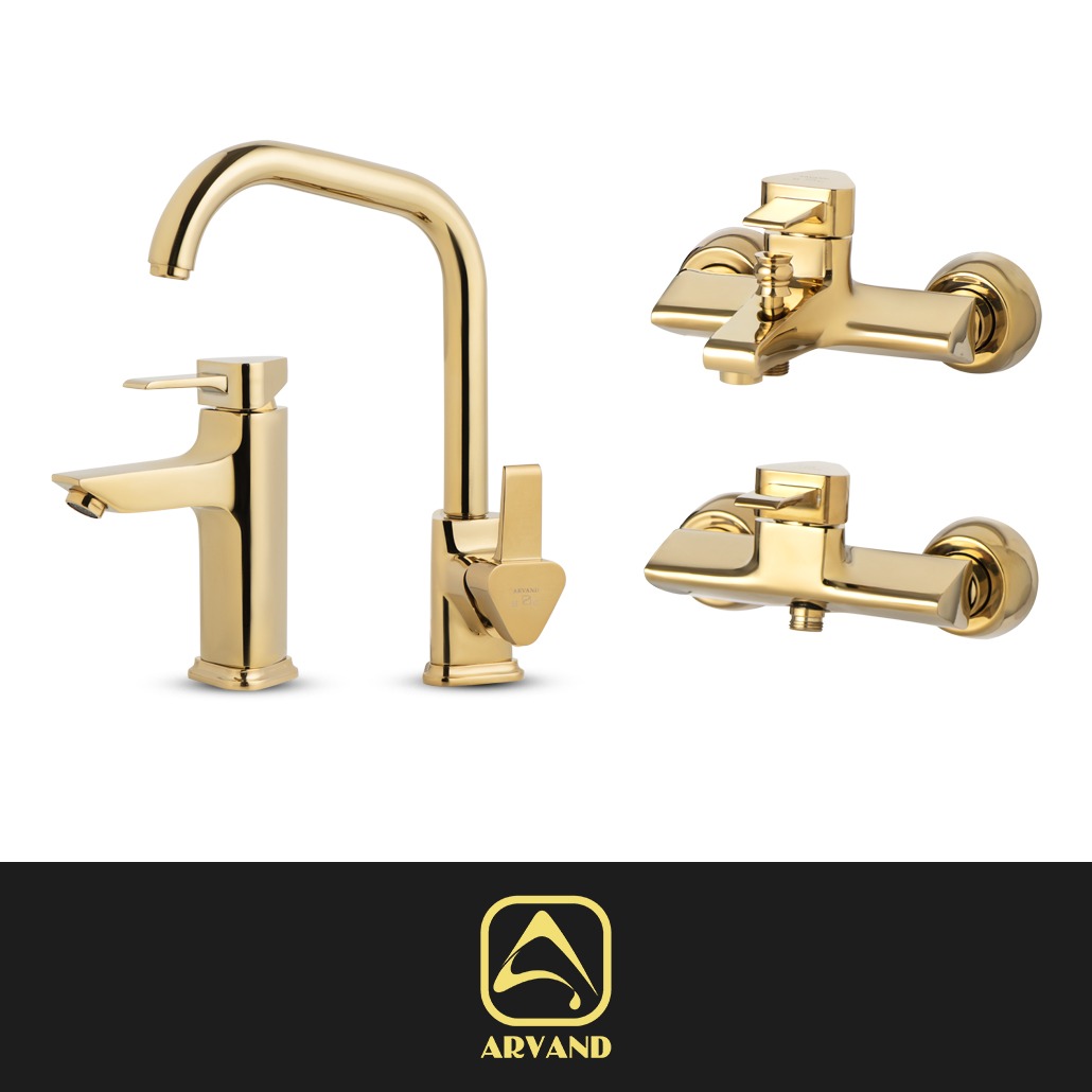 ست شیرآلات دالاس طلایی براق اروند