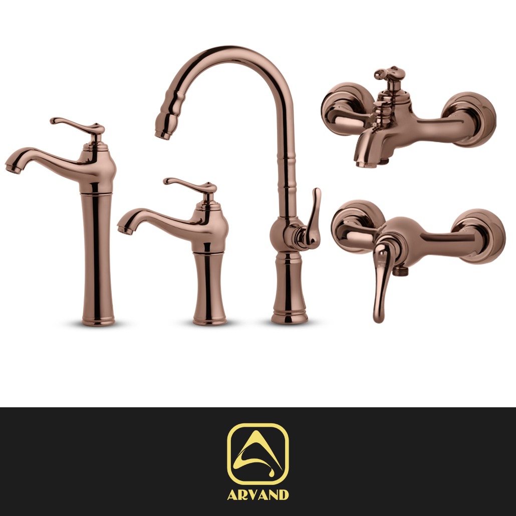 ست شیرآلات فلور رزگلد براق اروند