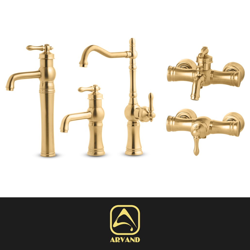 ست شیرآلات میلان طلایی مات اروند