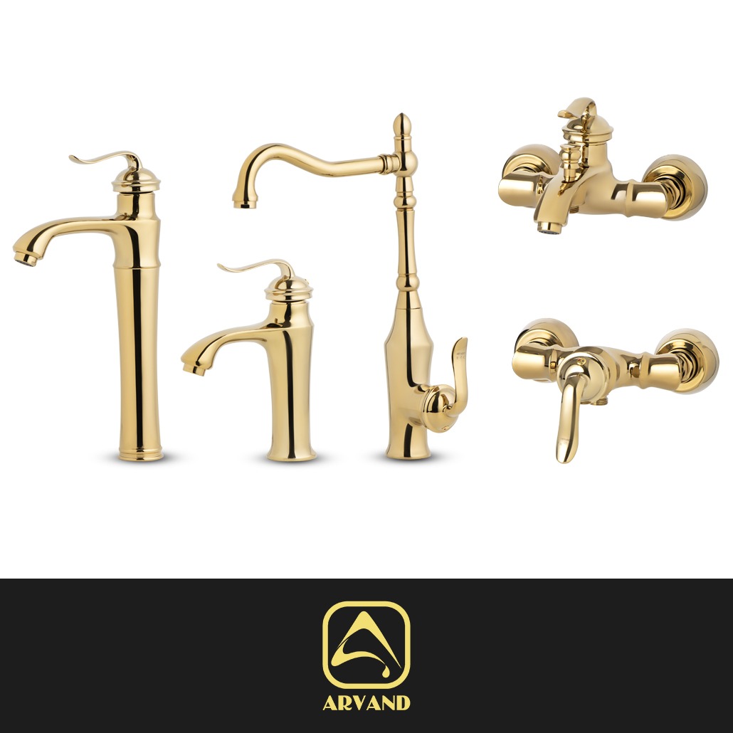 ست شیرآلات ونیز طلایی اروند