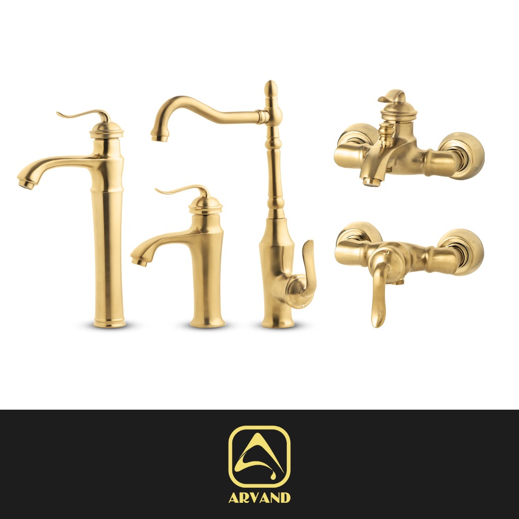 ست شیرآلات ونیز طلایی مات اروند