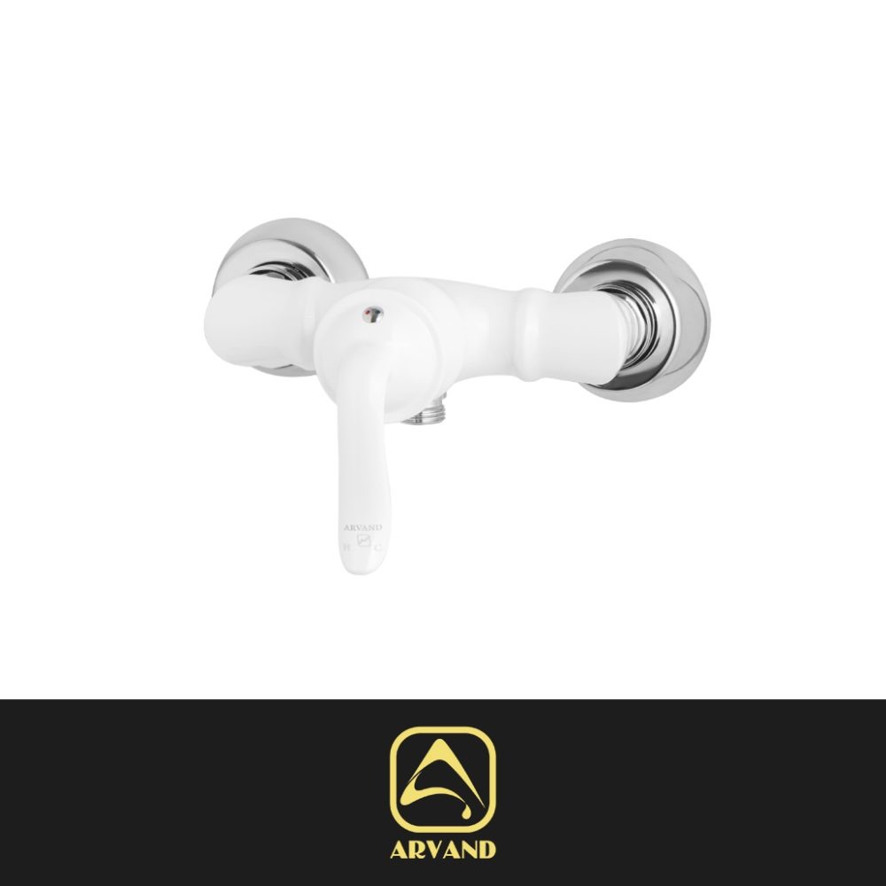 شیر توالت ونیز سفید کروم اروند