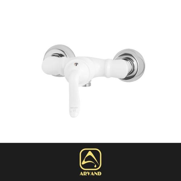 شیر توالت ونیز سفید کروم اروند