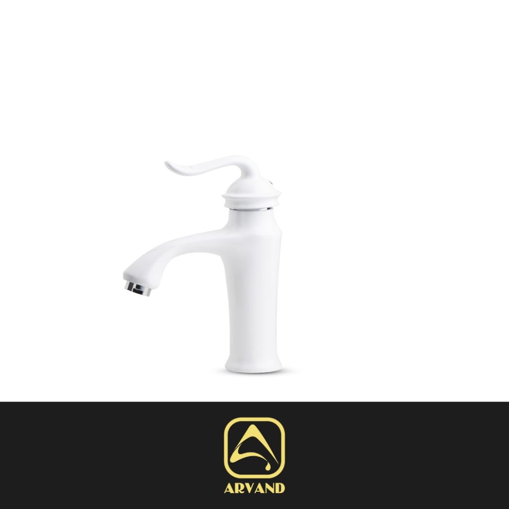 شیر روشویی ونیز سفید کروم اروند