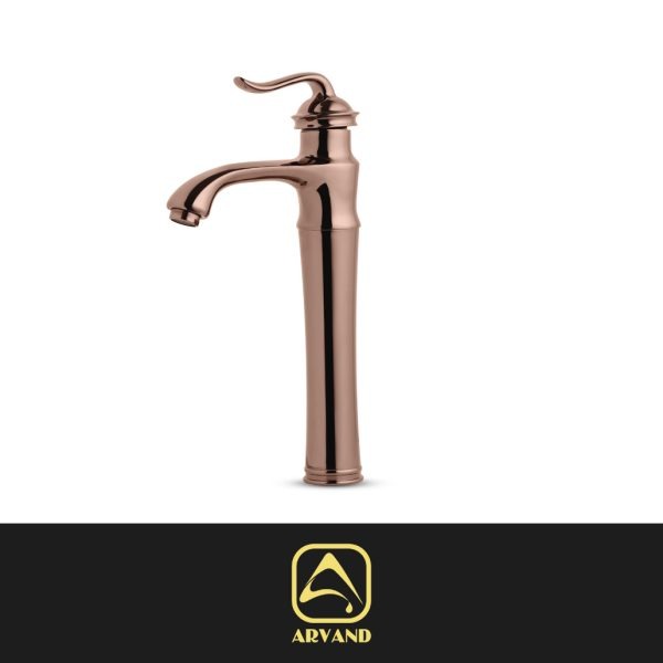 شیر روشویی پایه بلند ونیز رزگلد براق اروند