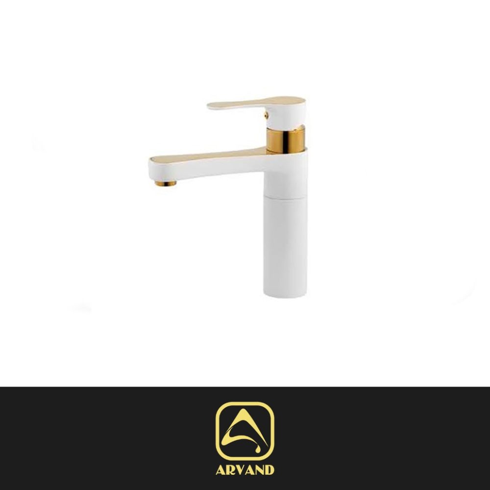 شیر روشویی پارما سفید طلایی اروند