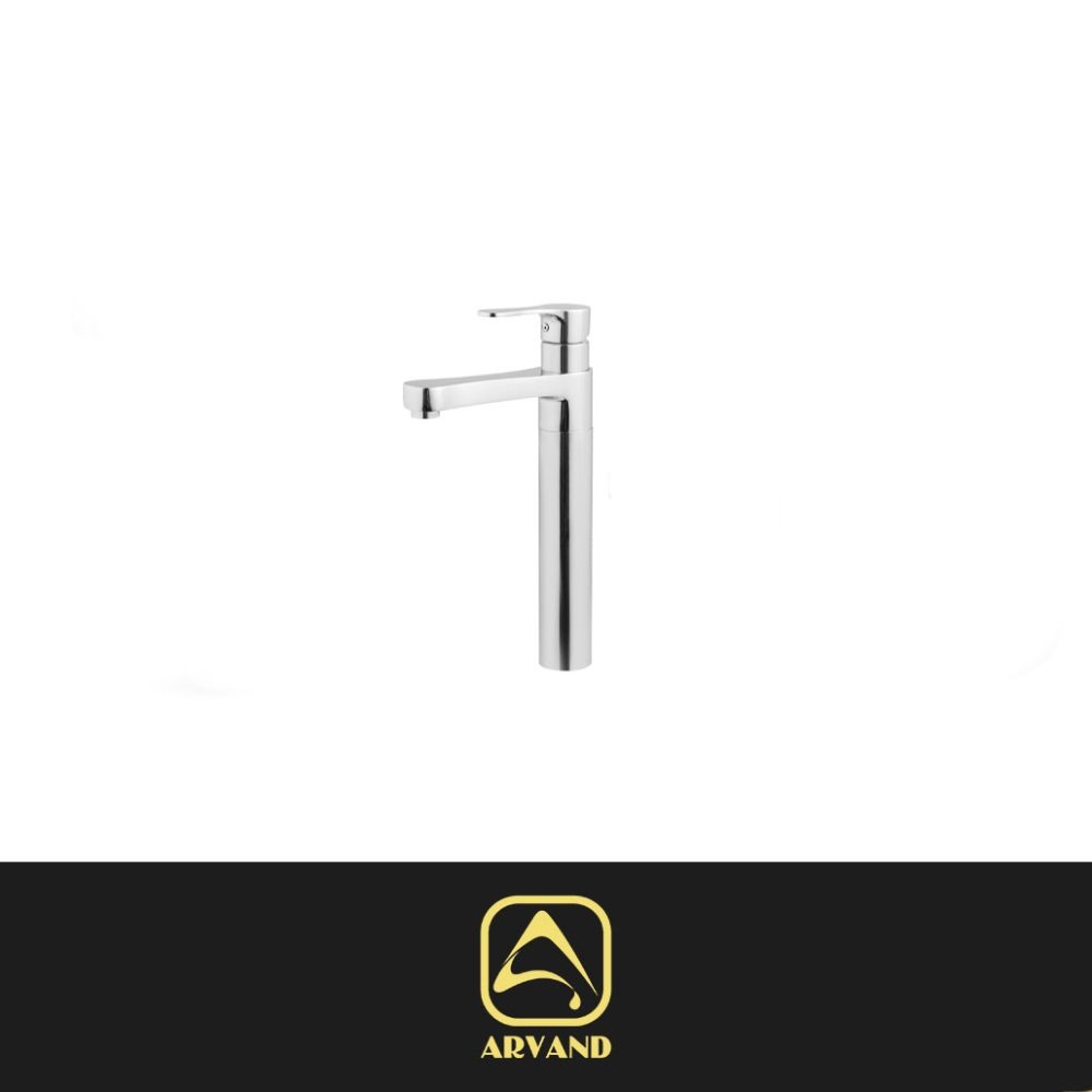 شیر روشویی پایه بلند پارما استیل براق اروند