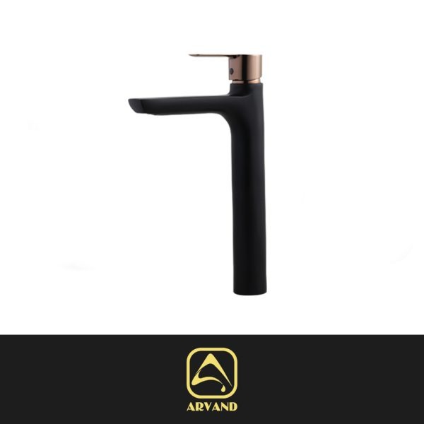 شیر روشویی پایه بلند پالرمو مشکی رزگلد اروند