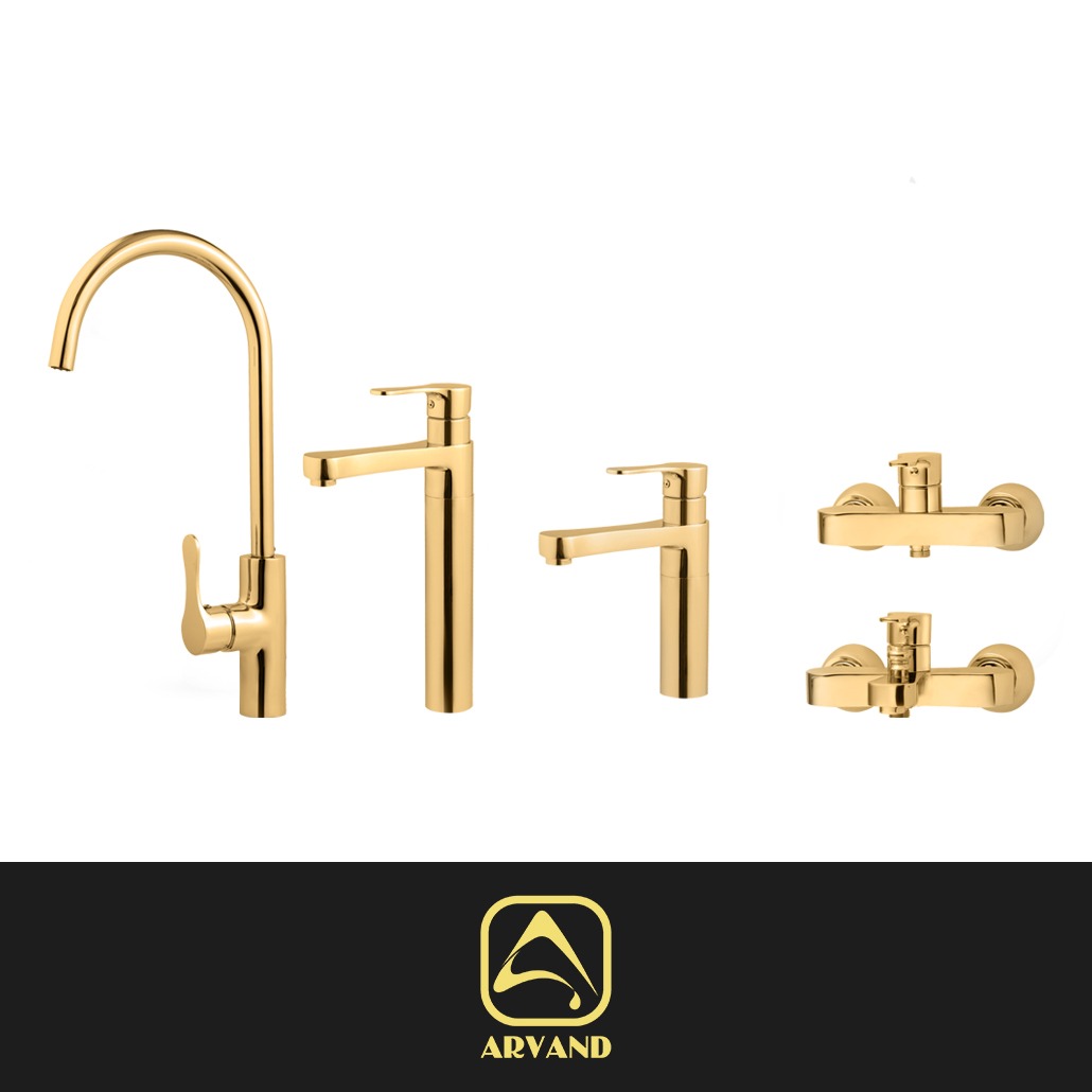 ست شیرآلات پارما طلایی براق اروند