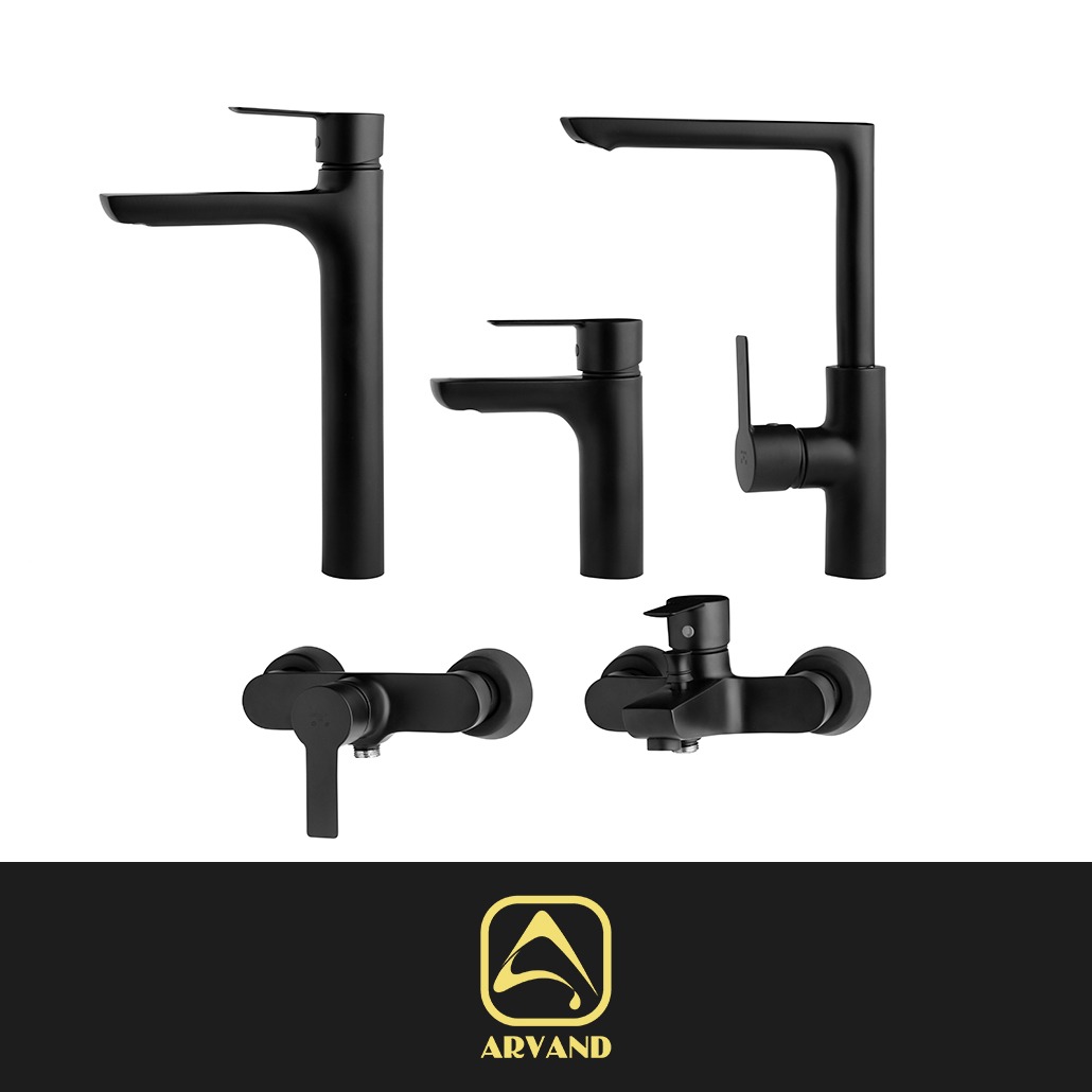 ست شیرآلات پالرمو مشکی شیرآلات اروند